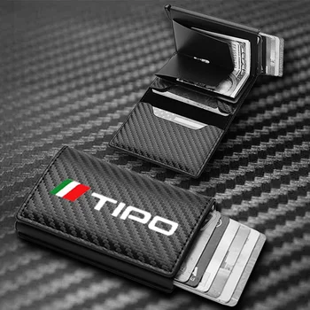 Деловой коричневый кожаный держатель для Rfid-карт из углеродного волокна, всплывающий кошелек для Fiat TIPO 2015 2016 2017 2018 Fiat 356 357 Аксессуары