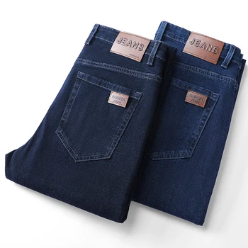 2023 Весна и осень, Новые классические модные джинсы с прямыми штанинами, мужские повседневные расслабленные Удобные дышащие эластичные брюки 29-40