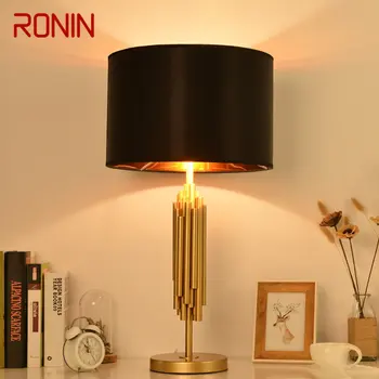 Современная настольная лампа RONIN с затемнением LED Creative Classics с черным абажуром, настольная лампа для дома, гостиной, спальни