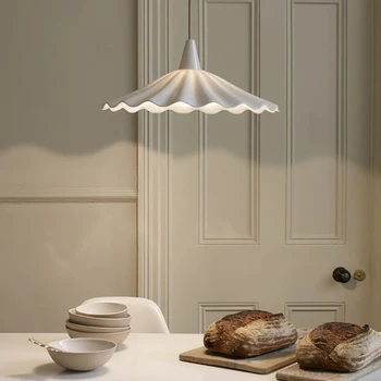 SANDYHA Простые белые керамические светодиодные подвесные светильники, светильники в скандинавском современном японском стиле, подвесная лампа для спальни, столовой, гостиной