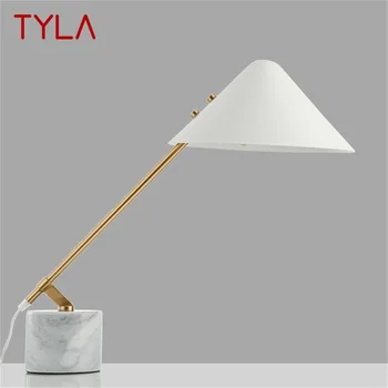 Настольная лампа TYLA Nordic Современная светодиодная Белая Креативная Винтажная Мраморная настольная лампа для домашнего декора Гостиной Спальни Кабинета