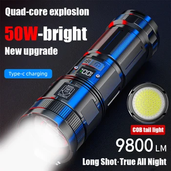 Сильный световой фонарик перезаряжаемый наружный сверхяркий домашний портативный ксеноновый светильник дальнего действия ultra long range laser display scr