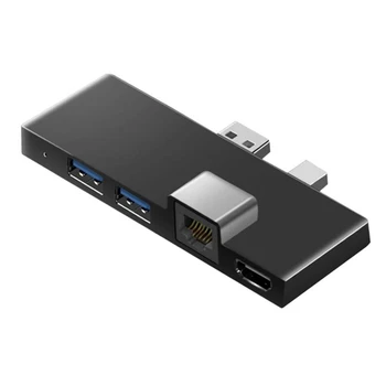 USB3.1 USB-C Концентратор Док-станция Gen1 4K HDMI-Совместимый Кардридер SD/TF RJ45 Конвертер 6в1 Для Microsoft Surface