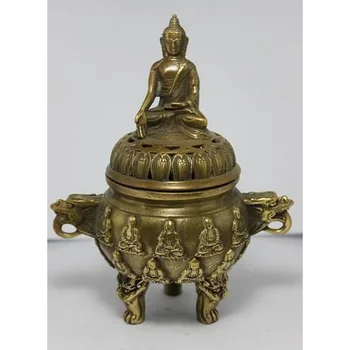 Коллекционная бронзовая статуэтка Будды Дракона Авалокитешвары, курильница для благовоний /Incense Burner Statue