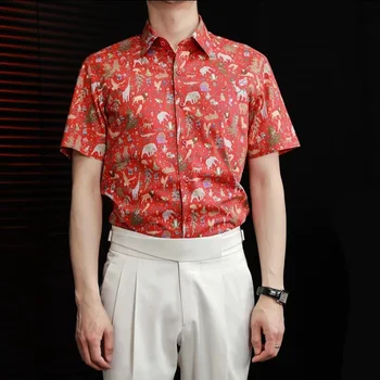 Корейская мода Летние футболки Повседневные рубашки с отложным воротником Мужская модная одежда Тенденции 2023 года Новые Повседневные топы