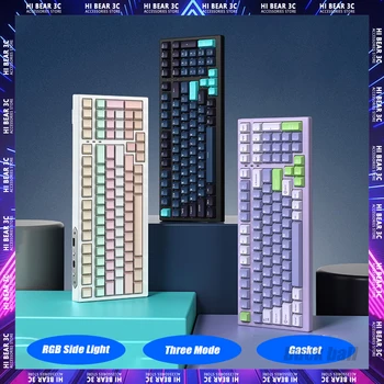 Беспроводная механическая клавиатура XINMENG X98PRO, RGB боковая подсветка, Трехрежимная игровая клавиатура, прокладка для горячей замены, аксессуары для геймерских ноутбуков​