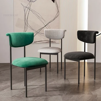 Скандинавская мебель, Фланелевые обеденные стулья для столовой, стулья со спинкой, обеденный стул, Легкий стул роскошного дизайна, мебель для дома