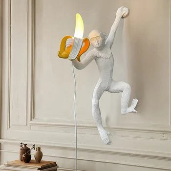 Qf Настенный светильник Banana Monkey без проводов, прикроватная тумбочка для спальни, гостиная