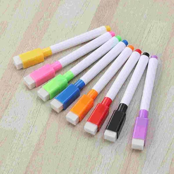 8ШТ Многофункциональных красочных портативных маркеров для белой доски, 8 цветных магнитных ручек для белой доски, маркеры сухого стирания для