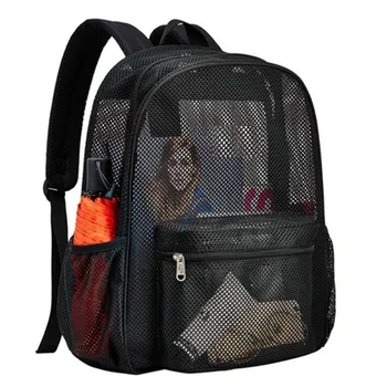 Черный сетчатый рюкзак-кошелек, удобный плечевой ремень, портативные спортивные сумки большой емкости, многофункциональные, износостойкие для активного отдыха.