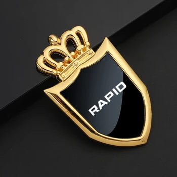 Новые металлические наклейки на кузов, наклейки на окна, наклейки с логотипом, значки для автомобильных аксессуаров Skoda RAPID