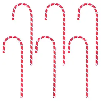 6шт Рождественский костыль Дизайн Ручки Канцелярские карандаши в форме леденцовой трости Рождественские ручки для письма Канцелярские принадлежности (разные цвета)