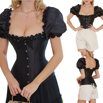 Корсетный топ, сексуальный, удерживающий грудь, обтягивающий талию Корсет, облегающий живот, облегающая фигуру одежда с резиновыми косточками