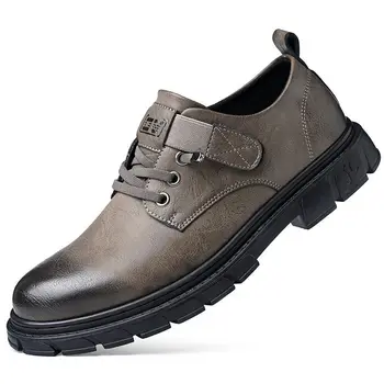 Мужская обувь, мода 2023, Новые мужские повседневные туфли-дерби, уличная мужская кожаная обувь, Мокасины, Дышащая мужская обувь
