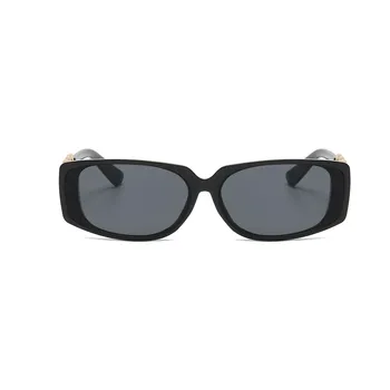 Европейские и американские солнцезащитные очки на металлической винтажной цепочке, Маленькие прямоугольные очки для ходьбы с синим светом, Летние пляжные очки Очки Солнечные