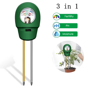 Измеритель влажности почвы 3 в 1, тестер PH садовых растений, измеритель влажности цветов, анализатор кислотности для садовых растений в горшках Скидка 30%
