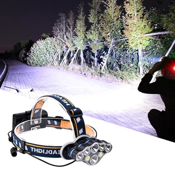 Супер яркий Перезаряжаемый налобный фонарик головной свет с 8 светодиодный для наружного освещения бег кемпинг Рыбалка Велоспорт