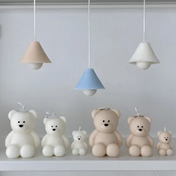 Силиконовая форма с милым медведем, мини-форма с медведем для изготовления свечей, Форма для свечей 