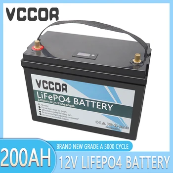 Аккумулятор LiFePO4 емкостью 12 В 200 Ач, встроенный в блок литий-железо-фосфатных элементов BMS Для замены большей части резервного источника питания, домашнего хранилища энергии