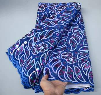 Африканская кружевная ткань 2023, новейшая Французская тюлевая сетчатая кружевная ткань, Нигерийская вышивка пайетками, Модная кружевная ткань для вечернего платья