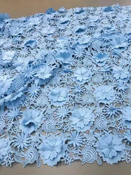 Высококачественная ткань с 3D вышивкой, африканская водорастворимая ткань, кружево для вечернего платья, свадебная модная ткань