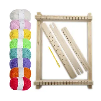 Детский набор для ткачества и шитья, набор для гобеленов в деревянной раме, портативная мини-съемная расческа 