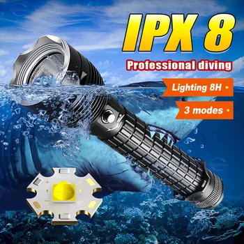 Сверхмощный светодиодный фонарик для дайвинга XHP160, профессиональный подводный фонарик для дайвинга, 800 м, мощный фонарь для подводного плавания