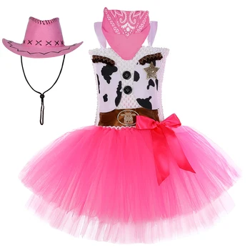 Костюмы пастушки Джесси для девочек, праздничная пачка, платье принцессы, костюм ковбоя Вуди, костюм на Хэллоуин для детей, модная одежда