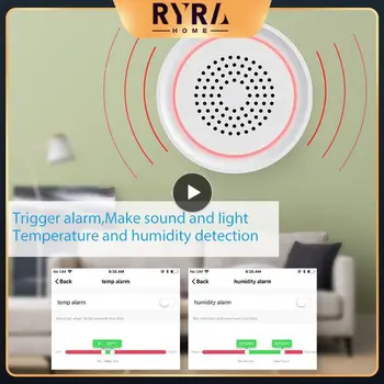 Звуковая и световая сигнализация 3 в 1 Tuya Smart Wifi Датчик температуры и влажности для домашней безопасности Беспроводная сирена Датчик сигнализации Wifi