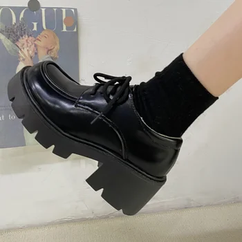 Униформа, маленькие кожаные туфли, британская девушка, японская Дикая Черная ретро обувь Мэри Джейн, туфли на платформе в стиле Лолиты, низкие Хи