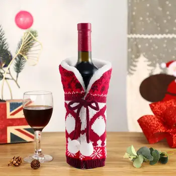 Украшение винных бутылок Праздничные крышки для винных бутылок Дизайн Санта-Клауса и снеговика для рождественского домашнего декора Подарочная бутылка для вина