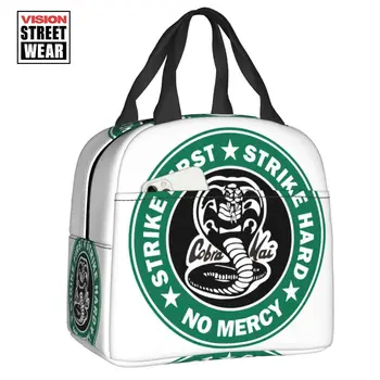 Индивидуальная сумка для ланча Cobra Kai No Mercy Для мужчин и женщин, Термоизолированный ланч-бокс для детей, школьный ланч-бокс