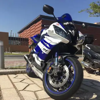 4Gifts Новый комплект обтекателей для мотоциклов ABS, пригодный для YAMAHA YZF-R6 2008 - 2016 08 09 10 11 12 13 14 15 16 Комплект кузова Синий белый