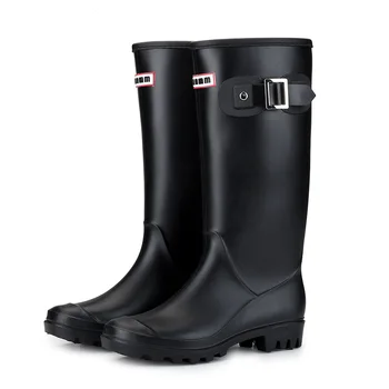 Прямая поставка, высокие непромокаемые ботинки с металлической пряжкой на ремне, водонепроницаемые ботинки-локомотивы, зимние ботинки, женские ботинки большого размера, непромокаемые ботинки