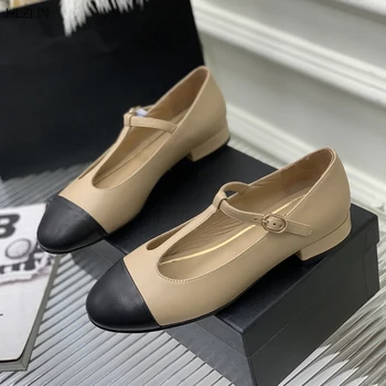 ранней осенью 2023 года новые туфли sude Mary Jane из натуральной кожи удобные туфли для путешествий на плоской подошве Модные милые неглубокие туфли