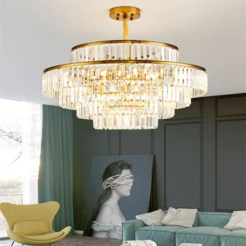 Роскошная хрустальная люстра для прихожей, гостиной, подвесного светильника Woonkamer, декоративного светодиодного потолочного светильника, домашнего подвесного светильника для помещений