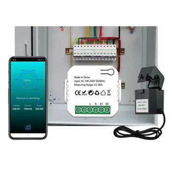 BMDT-Tuya Smart Zigbee Счетчик энергии 80A с зажимом App Monitor кВтч Напряжение Ток Потребляемая мощность 110 В 240 В