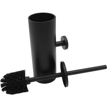 Черный держатель для туалетной щетки Стальной инструмент для чистки Вертикально Установленной настенной щетки для унитаза в ванной комнате