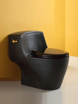 Матовый черный индивидуальный туалет для взрослых со смывом, домашний цветной керамический струйный сифон, креативный туалет с защитой от запаха