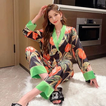 Тонкие модные новые женские пижамы Удобная домашняя одежда Пижамы для женщин Высококачественные свободные пижамы женские