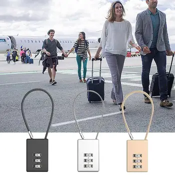 Кабельные замки для багажа Портативный Кабельный замок для багажа, одобренный TSA, 3-значный кодовый замок для багажа, замки для рюкзаков, инструменты