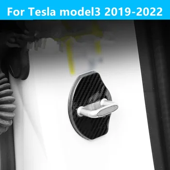 Для Tesla model3 2019-2022 Крышка дверного замка автомобиля крышка дверного замка защитная крышка от ржавчины декоративная Внутренняя отделка автомобиля