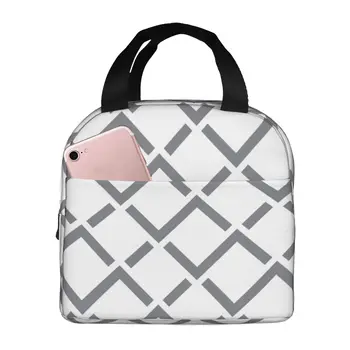 Геометрическая модная художественная сумка для ланча, изолированный ланч-бокс, многофункциональные сумки для ланча, Многоразовая термосумка-холодильник