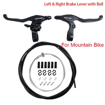 Zoom MTB Комплект Тормозных Рычагов Шоссейного Велосипеда Из Алюминиевого Сплава, Черная Велосипедная Ручка, 4 Пальца Влево и Вправо с Раструбом, V-Образный Тормозной Дисковый Тормоз