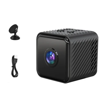 Мини-камера Wi-Fi, черная домашняя камера наблюдения, монитор беспроводной камеры видеонаблюдения 1080P, четкое ИК-изображение ночного видения, Обнаружение движения