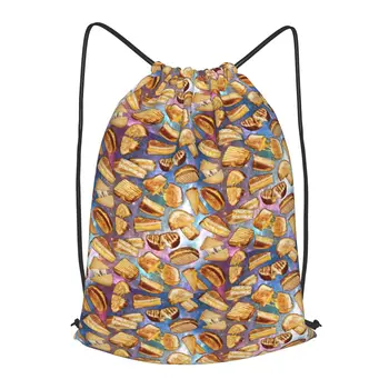 Рюкзак на шнурке с рисунком космического сыра на гриле, мужская спортивная сумка для занятий в тренажерном зале, рюкзак для йоги для женщин