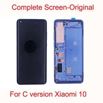 Оригинальный комплектный экран версии C для Xiaomi 10 с цифровым преобразователем Amoled-экрана в сборе с рамкой и гибким механизмом распознавания пальцев