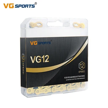 VG Sports 12-ступенчатая золотая велосипедная цепь 12V 12-ступенчатая велосипедная цепь X1 X12 Системный разъем 1x12 в комплекте 126 звеньев велосипедных деталей