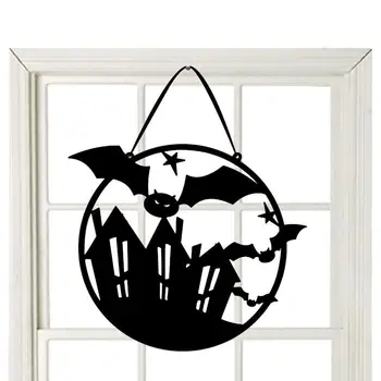 Дверные Знаки Ведьмы Для Входной Двери Жуткая Дверная Вешалка На Хэллоуин, Скелет Ведьмы, Летучие Мыши, Подвесная Вывеска Для Вечеринки На Хэллоуин, Домашняя Настенная Дверь