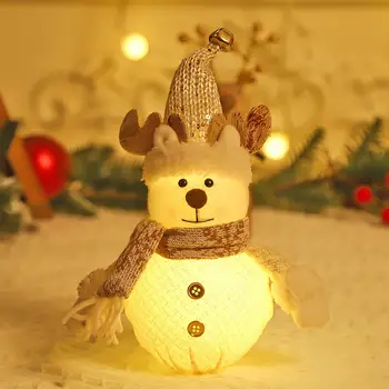 Игрушка-снеговик с подсветкой, Очаровательный рождественский орнамент Санта-Клауса со светодиодной подсветкой, Снеговик-Лось, Светящаяся игрушка для праздничного декора Санта-Клауса